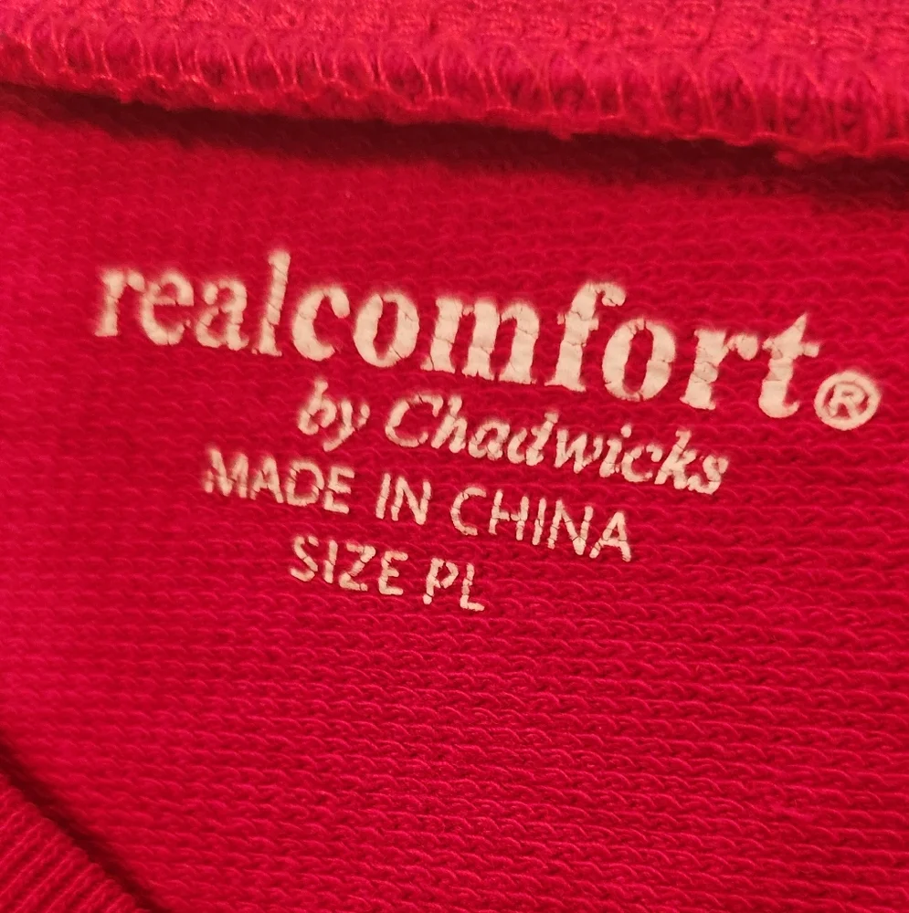 Real Comfort by Chadwicks‎ Red Knit Long Sleeve Pullover Top, Size PL